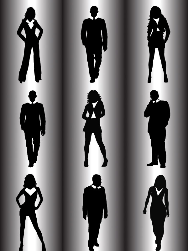 free vector Business people silhouette vector